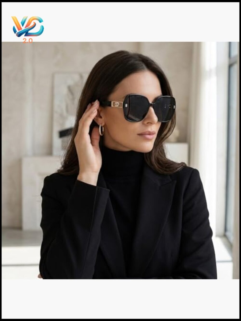 Oversized Vintage Square Sunglasses 2-Pack Retro 70s Style UV400 Protection - Picture 7 of 7